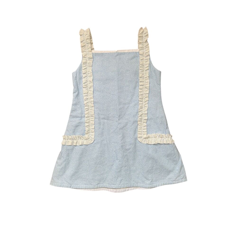 Isabel Garreton Cottagecore Blue Girls Dress Size 6 100% Cotton Boho Wildflowers